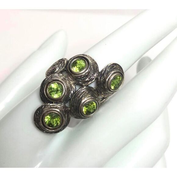 1533 HG Hagit Gorali Sterling silver 925 Peridot modernist ring sz 7 12.3 grams - Picture 1 of 3
